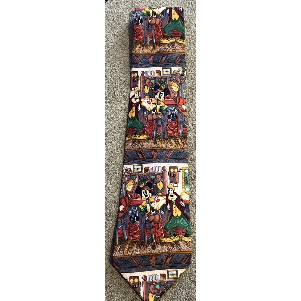 Disney Mickey & Co. Men's Tie By Atlas Design Sweden With Great Golf Design
